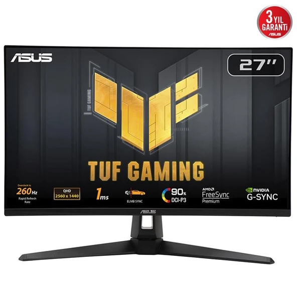 ASUS 27" IPS TUF GAMING VG27AQM1A 1MS 260HZ TYPE-C GAMING MONİTÖR 2560X1440 ürün görseli