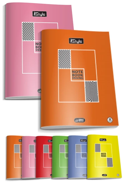 2 adet  a4 boy  plastik kapak 40 yaprak kareli defter  kenarı kırmızı çizgili - 4