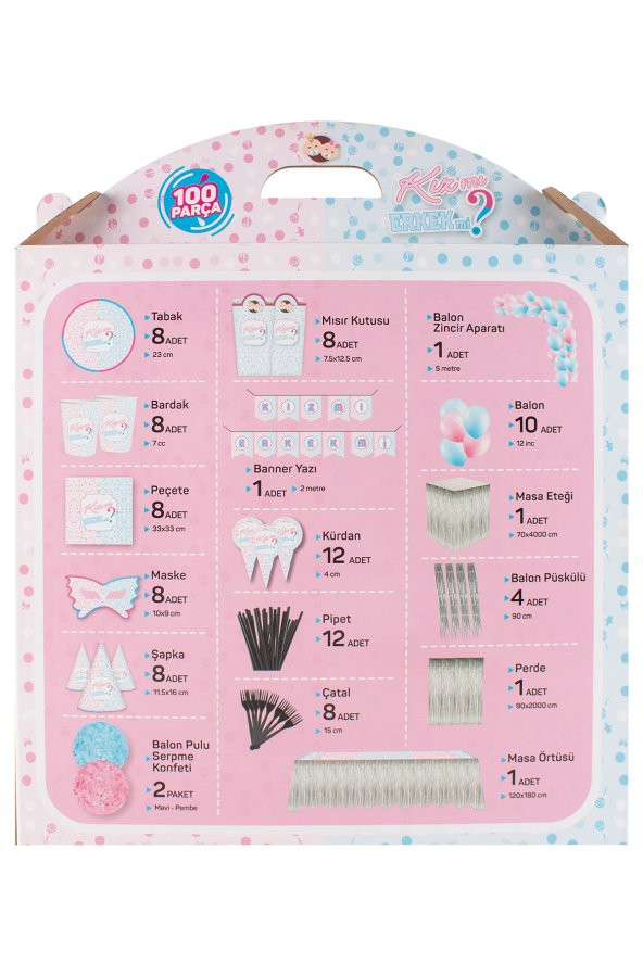 Kız mı Erkek mi Baby Shower Seti 100 Parça - 2