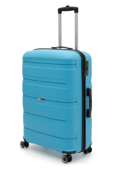 Artemis Polipropilen&Kırılmaz 2'li Valiz Seti Büyük&Kabin -Mavi - 2