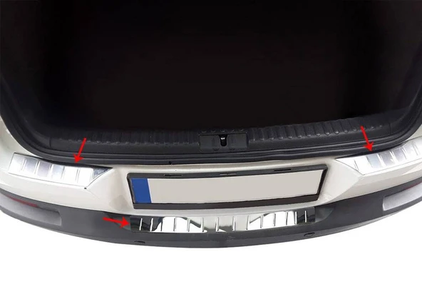 VW Tiguan Krom Arka Tampon Eşiği 3 Parça 2007-2015 Arası P.Çelik - 2