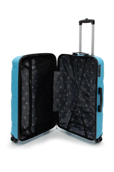 Artemis Polipropilen&Kırılmaz 2'li Valiz Seti Büyük&Kabin -Mavi - 5