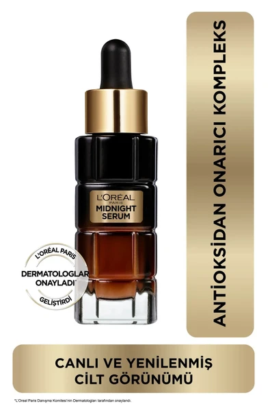 L'Oreal Paris Midnight Serum Cilt Yenileme & Cilt Görünümü Canlandırma Etkili- 30 Ml