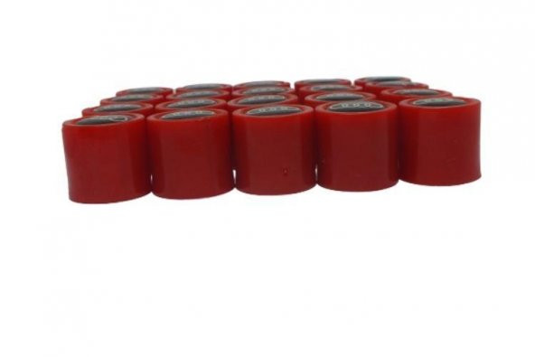 Audi Silikon Bijon Kapağı Kırmızı Siyah 20 Adet 15mm - 3