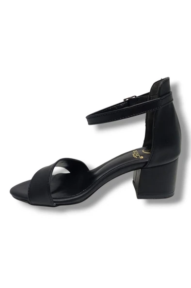 Kılınç 985-25 Deri Anatomik Tek Bant Kalın Topuk Kadın Sandalet - 6