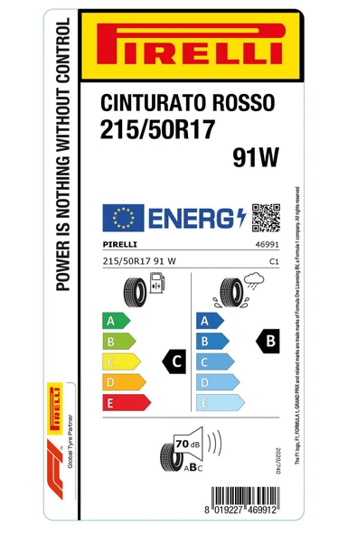 Pirelli 215/50R17 91W Cinturato Rosso Oto Yaz Lastiği (Üretim: 2025) - Resim 2