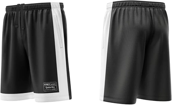 Siyah Beyaz Günlük Şort - Resim 3