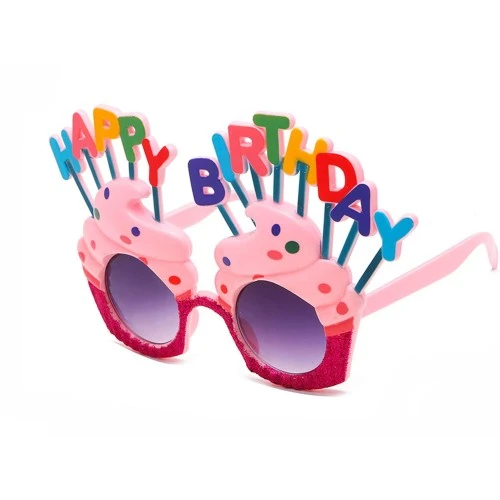 Happy Birthday Yazılı Pembe Fuşya Parti Gözlüğü TdrTR