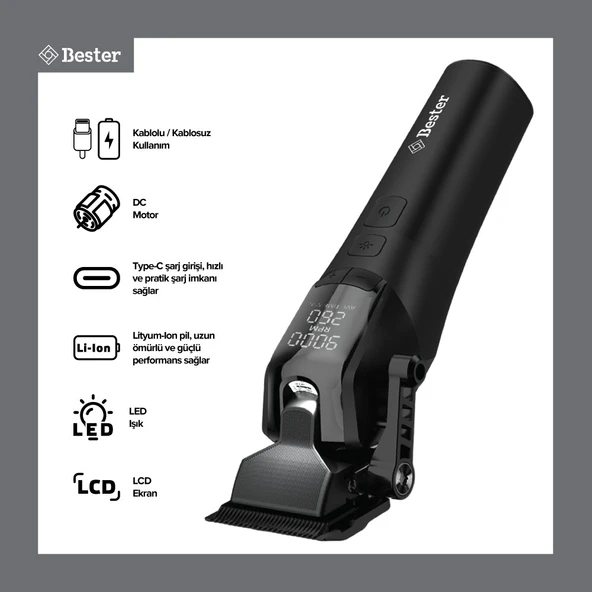 Bester Hc9553 Profesyonel Lityum Ion Saç Kesme Makinesi - Resim 4
