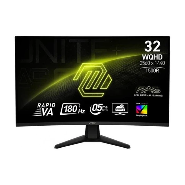 MSI MAG 32CQ6F 31.5" 0.5 ms 2K Curved 180 Hz Oyuncu Monitörü