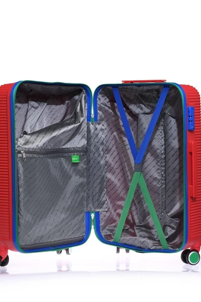 United Colors Of Benetton Orta Boy Valiz Kırmızı BNT500 - Resim 4