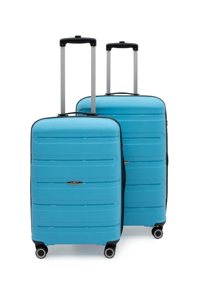 Artemis Polipropilen&Kırılmaz 2'li Valiz Seti Büyük&Orta - Mavi