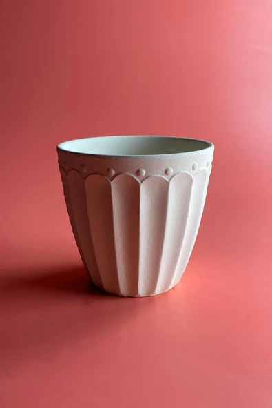 Lotus Saksı Küçük - Seramik Bisküvi 12'li (Ham Ürün) ürün görseli