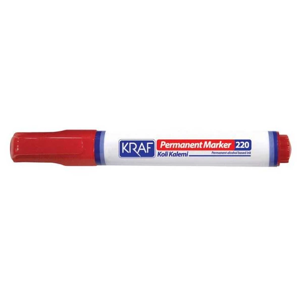 Kraf 220 Yuvarlak Uç Kırmızı Permanent Markör Kalem - 2