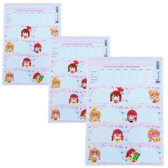 kendinden yapışkanlı okul etiketi-kitap defter etikeli 3 parça (24 kitaplık)