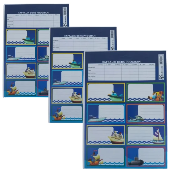 kendinden yapışkanlı okul etiketi-kitap defter etikeli 3 parça (24 kitaplık)