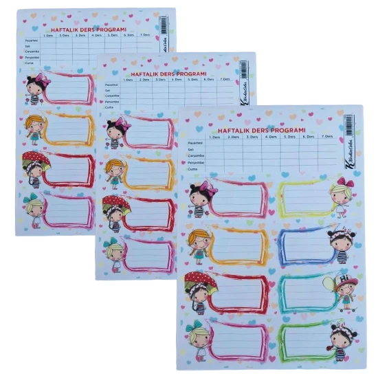 kendinden yapışkanlı okul etiketi-kitap defter etikeli 3 parça (24 kitaplık)