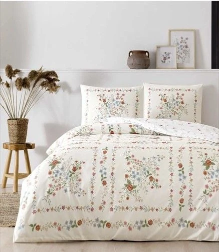 Taç Çift Kişilik Ranforce Nevresim Takımı Dalila Krem