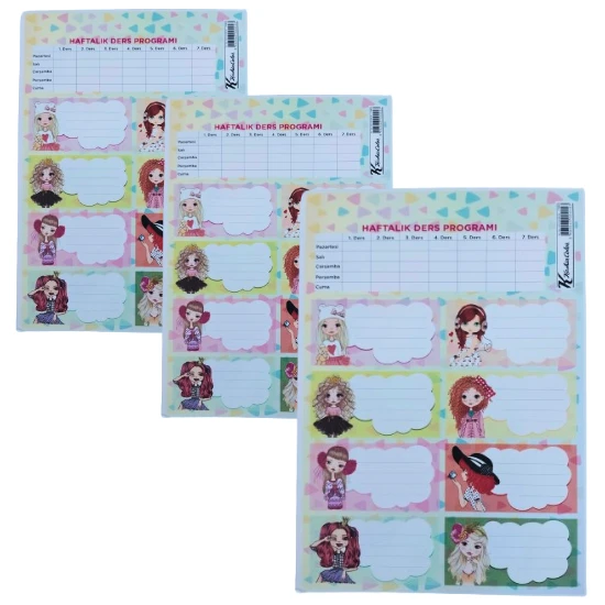 kendinden yapışkanlı okul etiketi-kitap defter etikeli 3 parça (24 kitaplık)