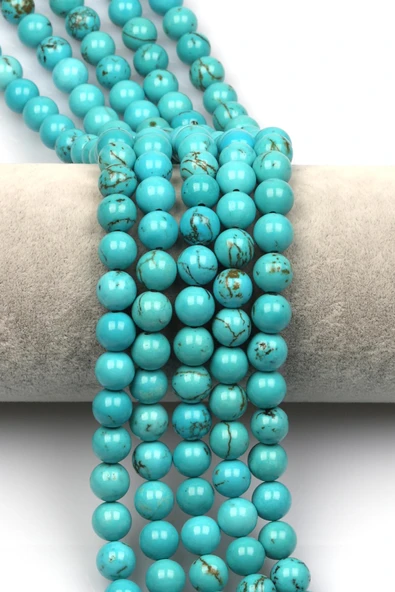 Turkuaz Doğal Taş Dizi 8 mm Küre Kesim ürün görseli