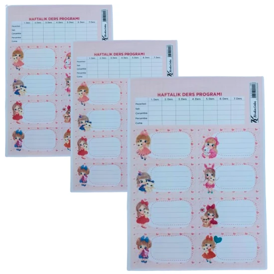 kendinden yapışkanlı okul etiketi-kitap defter etikeli 3 parça (24 kitaplık)