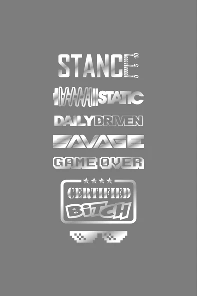 Oto Arka Cam Sticker  40*20 Cm BEYAZ MODEL:50