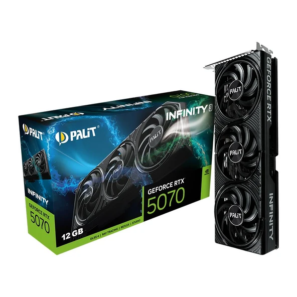 Palit GeForce RTX5070 Infinity 3 12GB 192Bit GDDR7 Ekran Kartı NE75070019K9-GB2050S