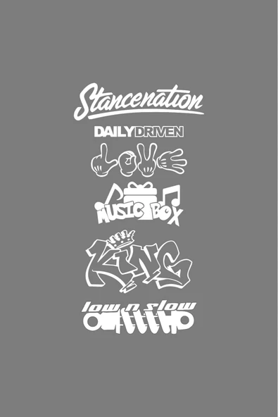 Oto Arka Cam Sticker  40*20 Cm BEYAZ MODEL:73 ürün görseli