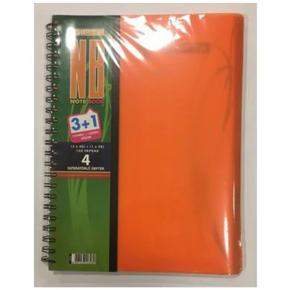 Gıpta Plastik Kapak 3+1 Defter 150 Yp Telli Defter