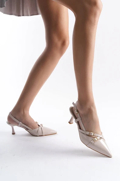 Oşge Ten Rugan İnce Topuklu Kadın Ayakkabı