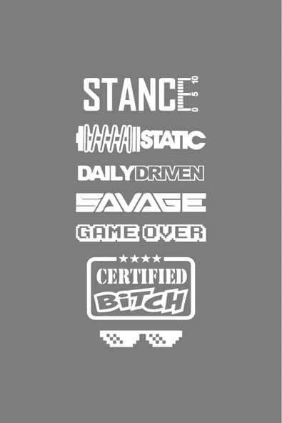 Oto Arka Cam Sticker  40*20 Cm BEYAZ MODEL:66 ürün görseli 1