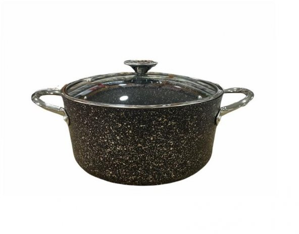 OMS İndüksiyon Uyumlu Granit 22 cm Derin Tencere Siyah 3116 - 2