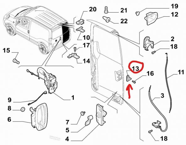 KAPI KİLİT KARŞILIĞI FIAT GRANDE PUNTO-DUCATO - Resim 4