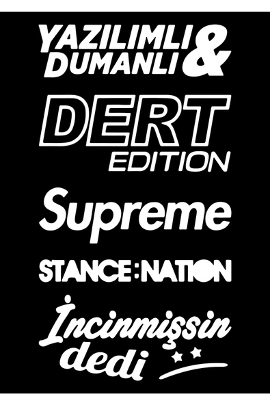 Oto Arka Cam Sticker  40*20 Cm BEYAZ MODEL:28 ürün görseli 1