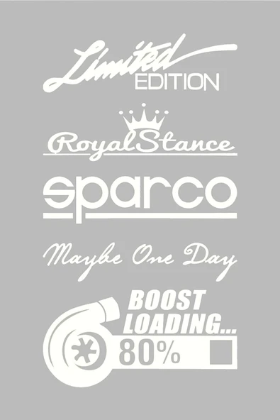 Oto Arka Cam Sticker  40*20 Cm BEYAZ MODEL:34 ürün görseli 1