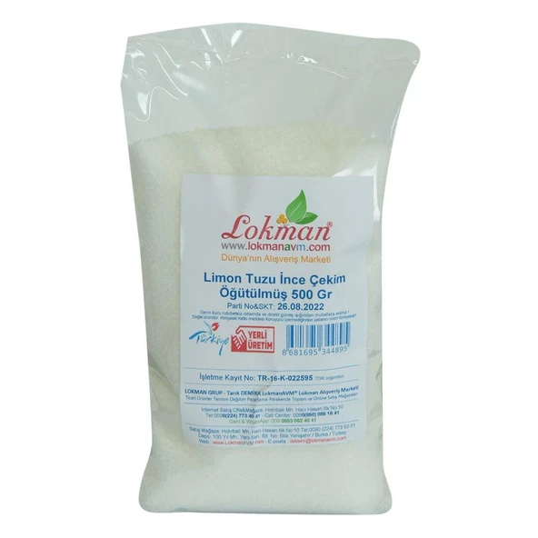 Doğal Saf İnce Çekilmiş Limon Tuzu Öğütülmüş Limon Tozu 500GR - 2