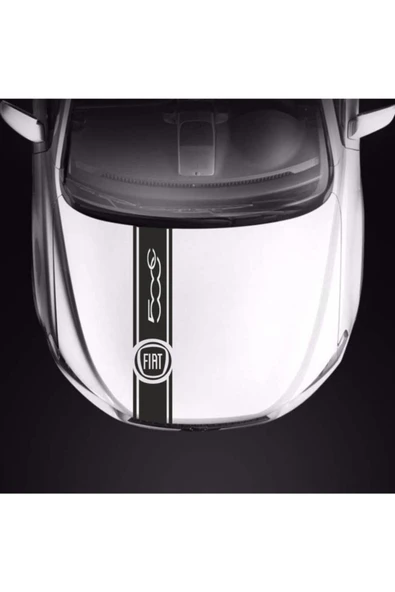 Fiat 500C İçin Uyumlu Aksesuar Oto Kaput Şerit Sticker