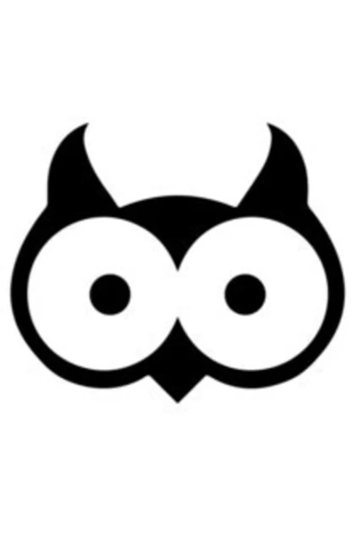 Karikatür Baykuş Kafası Oto Sticker Siyah 20*15 Cm - Resim 2