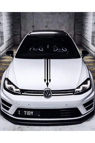 Oto Kaput Sticker Ok Ucu 3'Lü Siyah 12*60 Cm ürün görseli