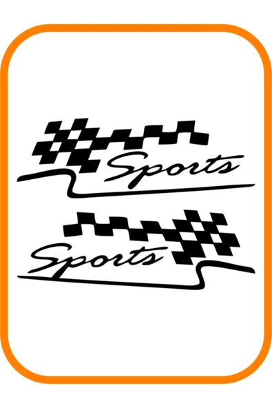 Sports Far Üstü Veya Kaporta Sticker Sağ-Sol Siyah 2 Adet 30*10 Cm - 2