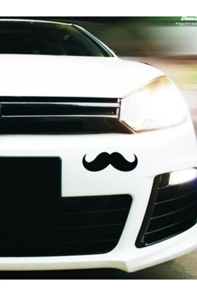 Dedektif Bıyık Tasarım Oto Sticker Siyah 17*6,5 Cm ürün görseli 1