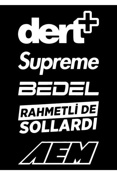 Oto Arka Cam Sticker Model 29 Beyaz 20*35 Cm ürün görseli 1