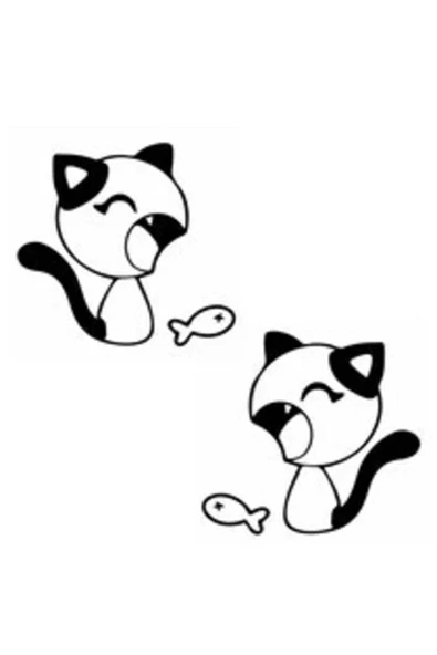 Kedi Ve Balık Su  2 Parça 20*18 Cm - Resim 2