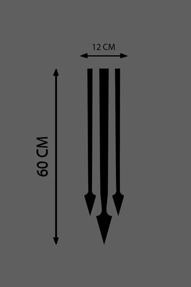 Oto Kaput Sticker Ok Ucu 3'Lü Siyah 12*60 Cm - Resim 2