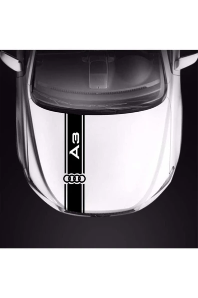 Audi A3 İçin Uyumlu Aksesuar Oto Kaput Şerit Sticker ürün görseli 1