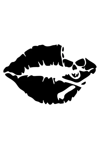 Dudak İçinde Kuru Kafa Oto Sticker Siyah 30*18 Cm ürün görseli 1