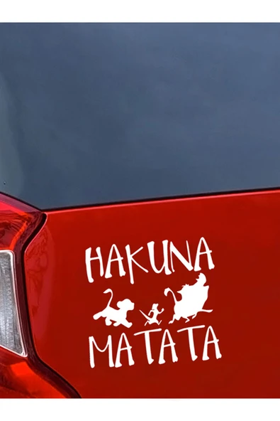 Hakuna Matata Oto Sticker Beyaz 15 Cm ürün görseli