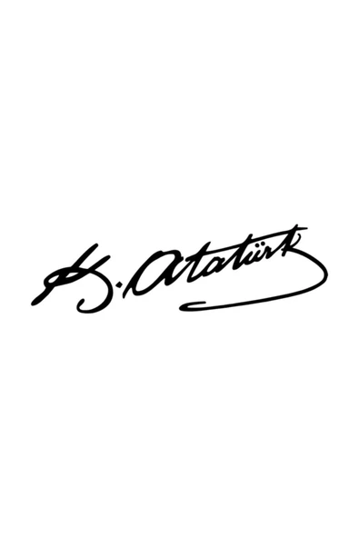 Atatürk Imza Araba Laptop Duvar Folyo Sticker 25x7,5 cm