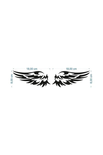 Kanat Oto Sticker 2 Adet Siyah 8*18 Cm