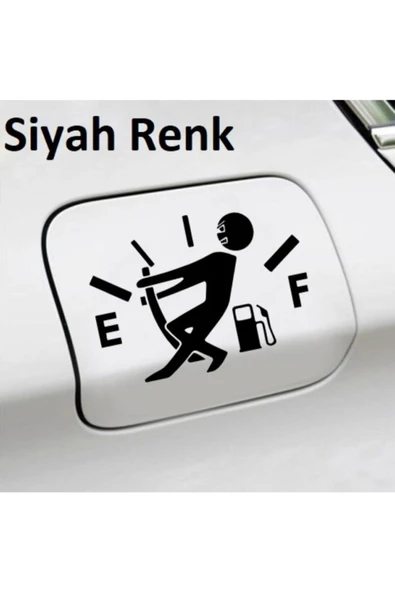 Oto Yakıt Deposu Kapağı Sticker Siyah 13*9,5 Cm
